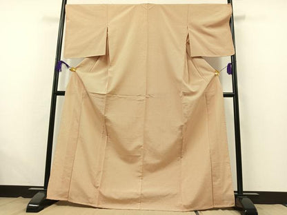 平和屋着物▽お召 単衣 亀甲文 正絹 逸品 AABB5211jh