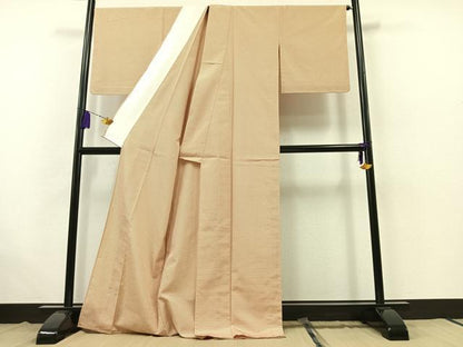 平和屋着物▽お召 単衣 亀甲文 正絹 逸品 AABB5211jh