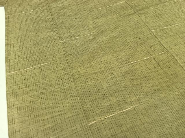 平和屋着物▽上質な紬 単衣 縞 正絹 逸品 AABB5213jh