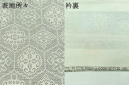 平和屋着物▽本場大島紬 白大島 単衣 7マルキ 亀甲花文 正絹 逸品 AABB5215jh
