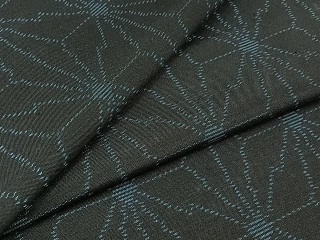 平和屋着物▽上質な紬 単衣 麻の葉文様 正絹 逸品 AABB5216jh