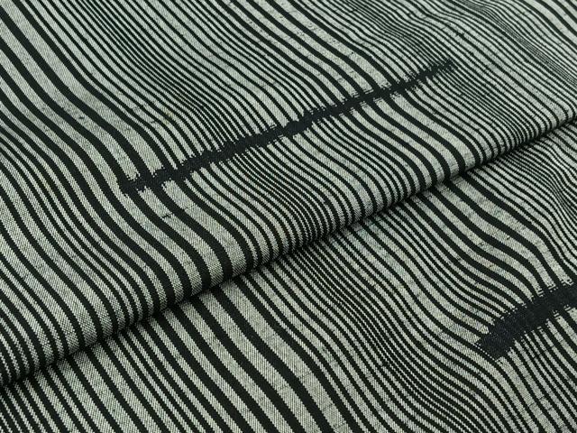 平和屋着物▽上質な紬 単衣 縞 正絹 逸品 AABB5217jh