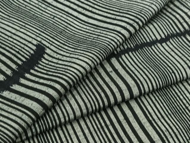 平和屋着物▽上質な紬 単衣 縞 正絹 逸品 AABB5217jh