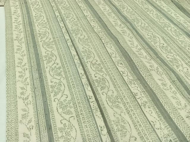 平和屋着物▽結城紬 単衣 100亀甲 花間道 正絹 逸品 AABB5220jh
