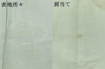平和屋着物▽本場結城紬 重要無形文化財 単衣 秘色色 正絹 逸品 AABB5225jh