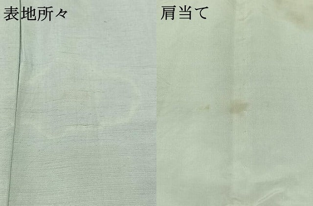 平和屋着物▽本場結城紬 重要無形文化財 単衣 秘色色 正絹 逸品 AABB5225jh