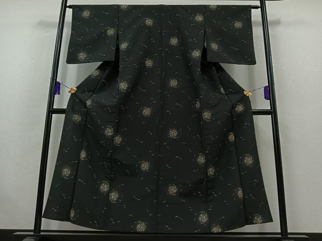 平和屋着物▽上質な小紋 単衣 芝文 正絹 逸品 AABB5229jh