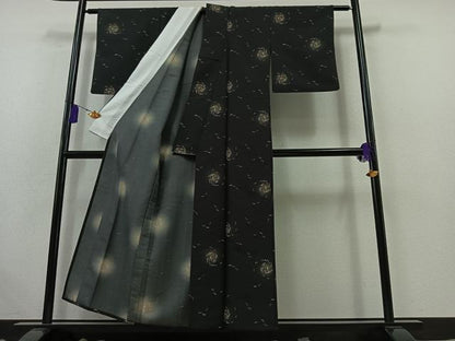 平和屋着物▽上質な小紋 単衣 芝文 正絹 逸品 AABB5229jh