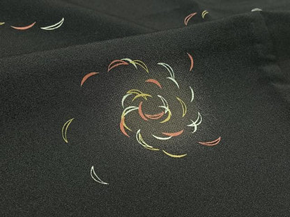 平和屋着物▽上質な小紋 単衣 芝文 正絹 逸品 AABB5229jh