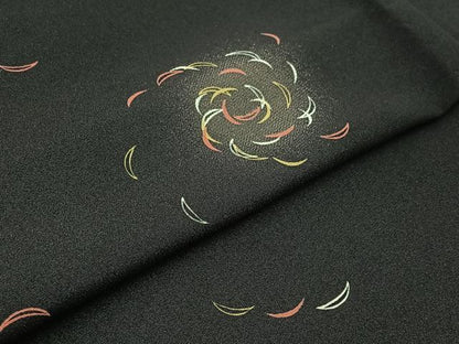 平和屋着物▽上質な小紋 単衣 芝文 正絹 逸品 AABB5229jh