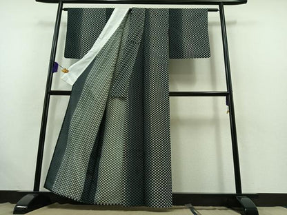 平和屋着物▽上質な小紋 単衣 王冠 正絹 逸品 AABB5233jh