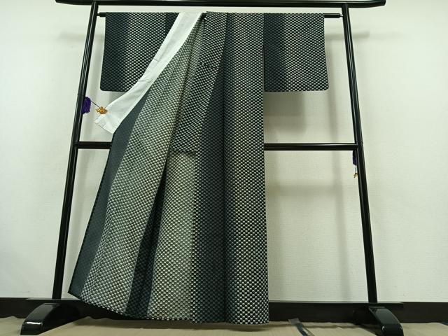平和屋着物▽上質な小紋 単衣 王冠 正絹 逸品 AABB5233jh