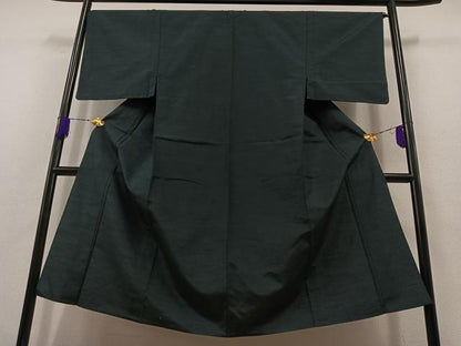 平和屋着物▽男性　紬　単衣　百入茶色　正絹　逸品　AABB5240jh