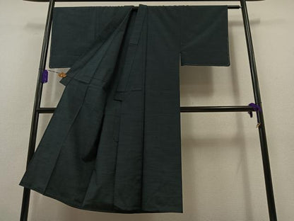 平和屋着物▽男性　紬　単衣　百入茶色　正絹　逸品　AABB5240jh