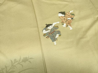 平和屋着物●訪問着　童子　松　暈し染め　金彩　正絹　逸品　AABB5401ck
