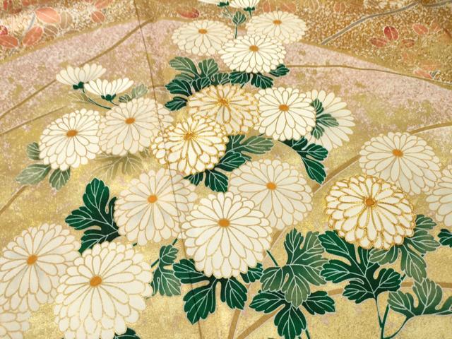 平和屋着物●豪華振袖 駒刺繍 草花文 金彩 三越扱い 正絹 逸品 AABB5406ck