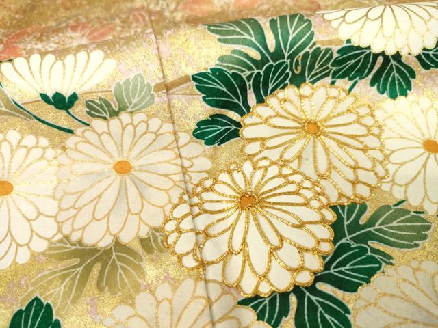 平和屋着物●豪華振袖 駒刺繍 草花文 金彩 三越扱い 正絹 逸品 AABB5406ck