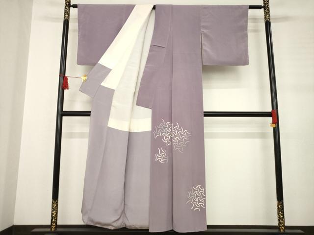 平和屋着物●銀座　志ま亀　色留訪問着　毘沙門亀甲　たとう紙付き　正絹　逸品　AABB5446ck