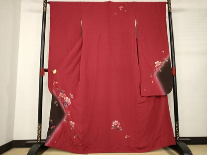 平和屋着物●豪華振袖 舞花文 暈し染め 京都きもの友禅扱い 正絹 逸品 AABB5456ck