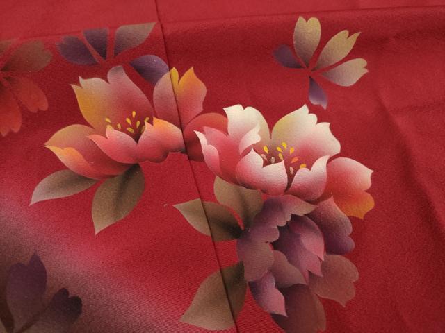 平和屋着物●豪華振袖 舞花文 暈し染め 京都きもの友禅扱い 正絹 逸品 AABB5456ck