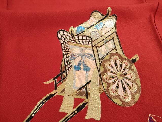平和屋着物●豪華振袖 御所車花文 橘 笹 金銀彩 正絹 逸品 AABB5457ck