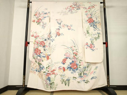 平和屋着物●豪華振袖 作家物 鴛鴦花文 金彩 松坂屋扱い 正絹 逸品 AABB5463ck