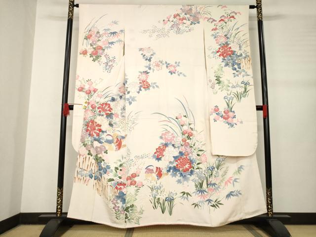 平和屋着物●豪華振袖 作家物 鴛鴦花文 金彩 松坂屋扱い 正絹 逸品 AABB5463ck