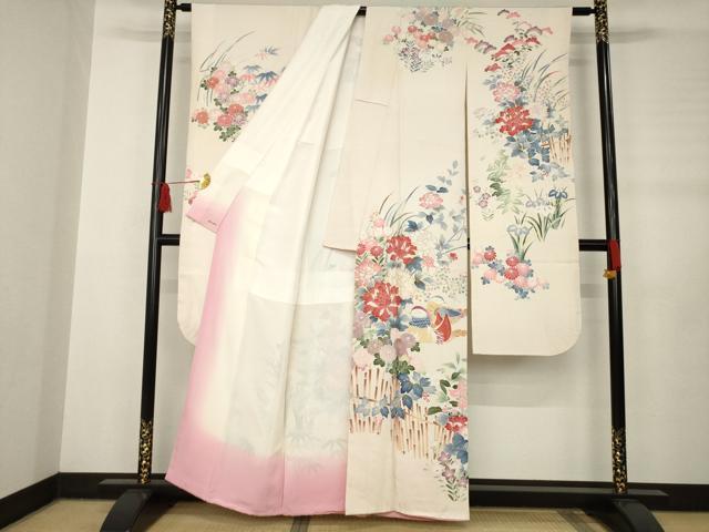 平和屋着物●豪華振袖 作家物 鴛鴦花文 金彩 松坂屋扱い 正絹 逸品 AABB5463ck