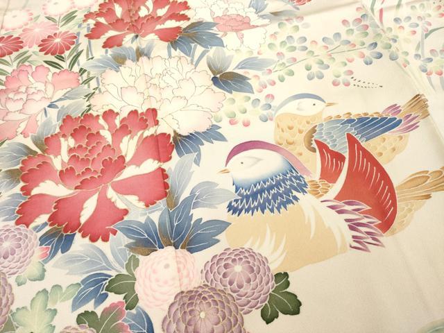平和屋着物●豪華振袖 作家物 鴛鴦花文 金彩 松坂屋扱い 正絹 逸品 AABB5463ck