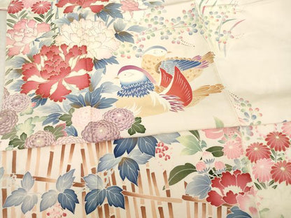 平和屋着物●豪華振袖 作家物 鴛鴦花文 金彩 松坂屋扱い 正絹 逸品 AABB5463ck
