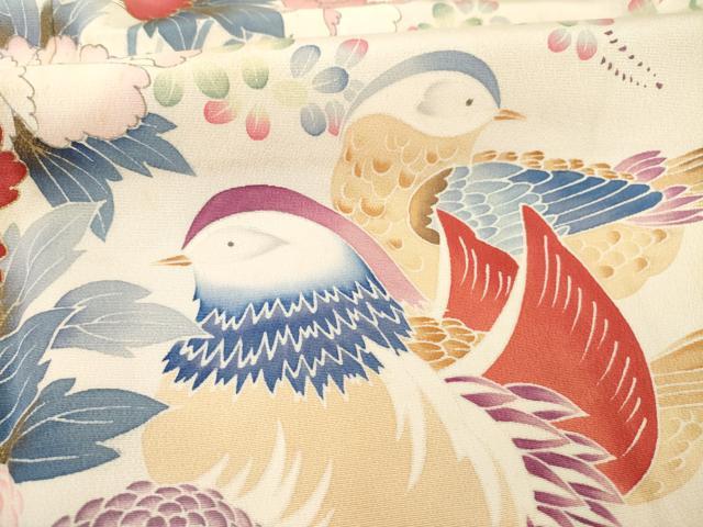 平和屋着物●豪華振袖 作家物 鴛鴦花文 金彩 松坂屋扱い 正絹 逸品 AABB5463ck