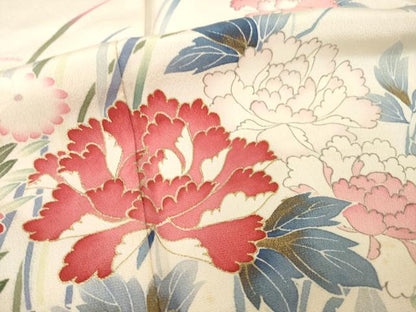 平和屋着物●豪華振袖 作家物 鴛鴦花文 金彩 松坂屋扱い 正絹 逸品 AABB5463ck