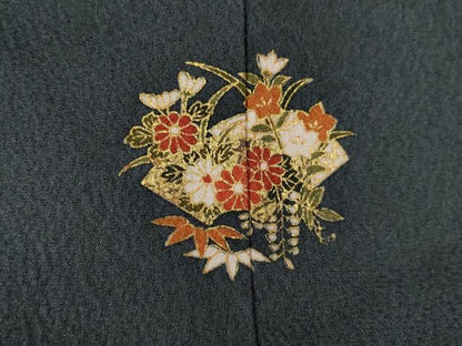 平和屋着物●豪華振袖 地紙花文 金彩 鈴乃屋扱い 正絹 逸品 AABB5467ck