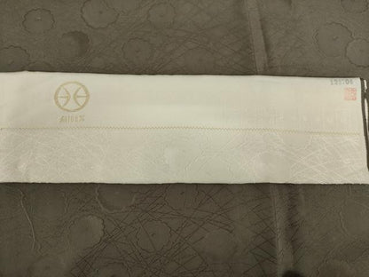 平和屋着物●無地絵羽訪問着 光琳菊地紋 黒橡色 反端付き 正絹 逸品 AABB5469ck