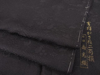 平和屋着物●上質な色無地 寿光織 吉祥重ね二百撰 黒紅色 正絹 逸品 AABB5471ck