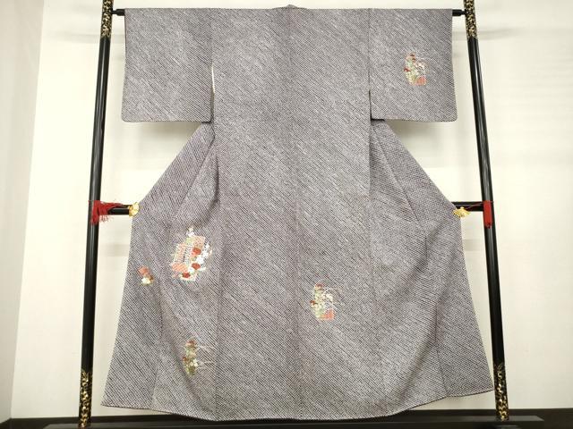 平和屋着物●訪問着 総絞り 刺繍 短冊花文 正絹 逸品 AABB5476ck