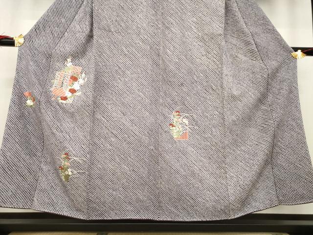 平和屋着物●訪問着 総絞り 刺繍 短冊花文 正絹 逸品 AABB5476ck