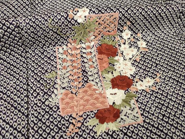 平和屋着物●訪問着 総絞り 刺繍 短冊花文 正絹 逸品 AABB5476ck