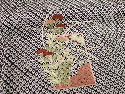 平和屋着物●訪問着 総絞り 刺繍 短冊花文 正絹 逸品 AABB5476ck