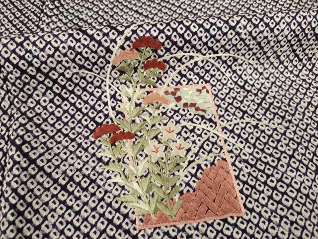 平和屋着物●訪問着 総絞り 刺繍 短冊花文 正絹 逸品 AABB5476ck