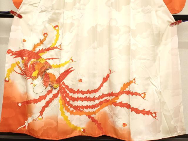 平和屋着物∵女の子　十三参り　子供　祝着　駒刺繍　鳳凰文　金彩　正絹　逸品　AABB5576ja