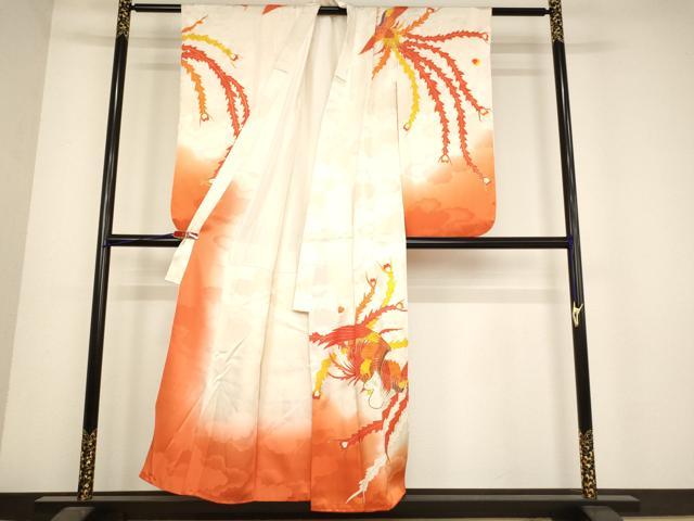 平和屋着物∵女の子　十三参り　子供　祝着　駒刺繍　鳳凰文　金彩　正絹　逸品　AABB5576ja