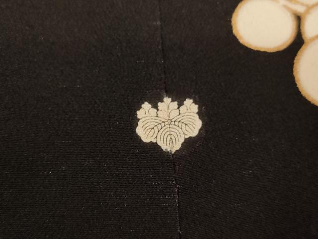 平和屋着物∵女の子 十三参り 子供 祝着・長襦袢(無双仕立て)セット 駒刺繍 御所車梅文 黒地 金彩 逸品 AABB5617ja