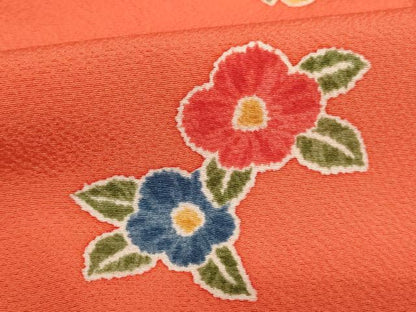平和屋着物∵女の子 十三参り 子供 祝着 舞花文 正絹 逸品 AABB5626ja