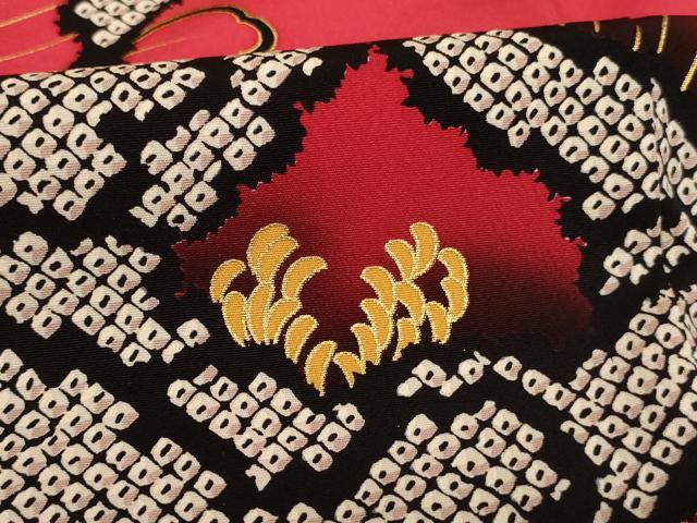 平和屋着物∵女の子　十三参り　子供　祝着　牡丹文　金彩　正絹　逸品　AABB5627ja