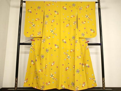平和屋着物∵女の子 十三参り 子供 祝着 風車文 金彩 正絹 逸品 AABB5628ja