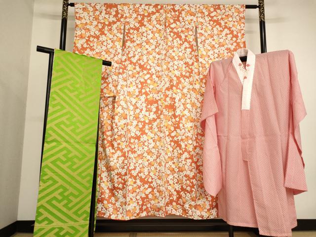 平和屋着物∵女の子 十三参り 子供 祝着・長襦袢・袋帯セット 枝梅文 逸品 AABB5657ja