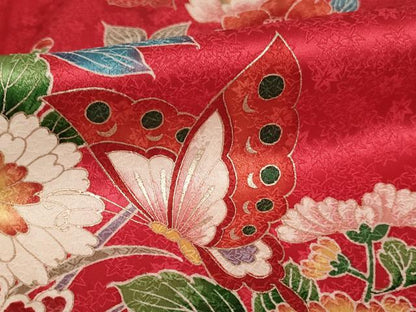 平和屋着物∵女の子 十三参り 子供 祝着 花蝶文 暈し染め 金彩 逸品 AABB5662ja