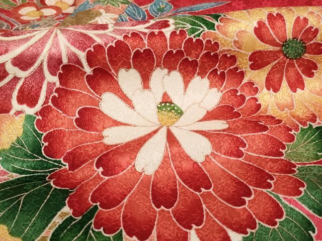 平和屋着物∵女の子 十三参り 子供 祝着 花蝶文 暈し染め 金彩 逸品 AABB5662ja