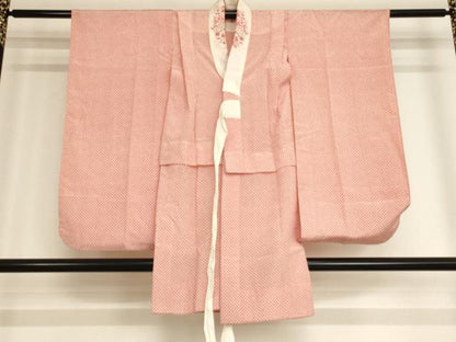平和屋着物∵女の子 十三参り 子供 祝着・長襦袢(無双仕立て)セット 駒刺繍 御所車花文 金彩 逸品 AABB5675ja